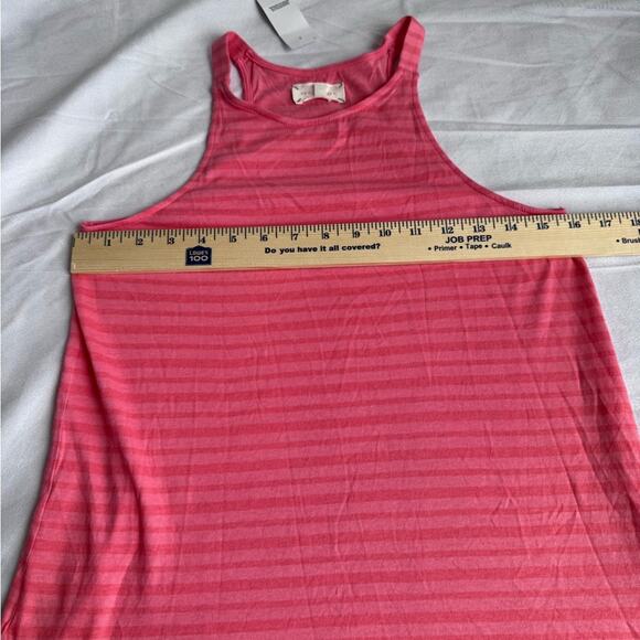 LOU & GRAY Ann Taylor Pink Stripe Tank Top Baggy oversized Long NWT cotton XS‎ - Picture 7 of 7